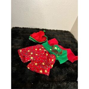 BUILD A BEAR MERRY CHRISTMAS PAJAMAS TOP & BOTTOMS REINDEER